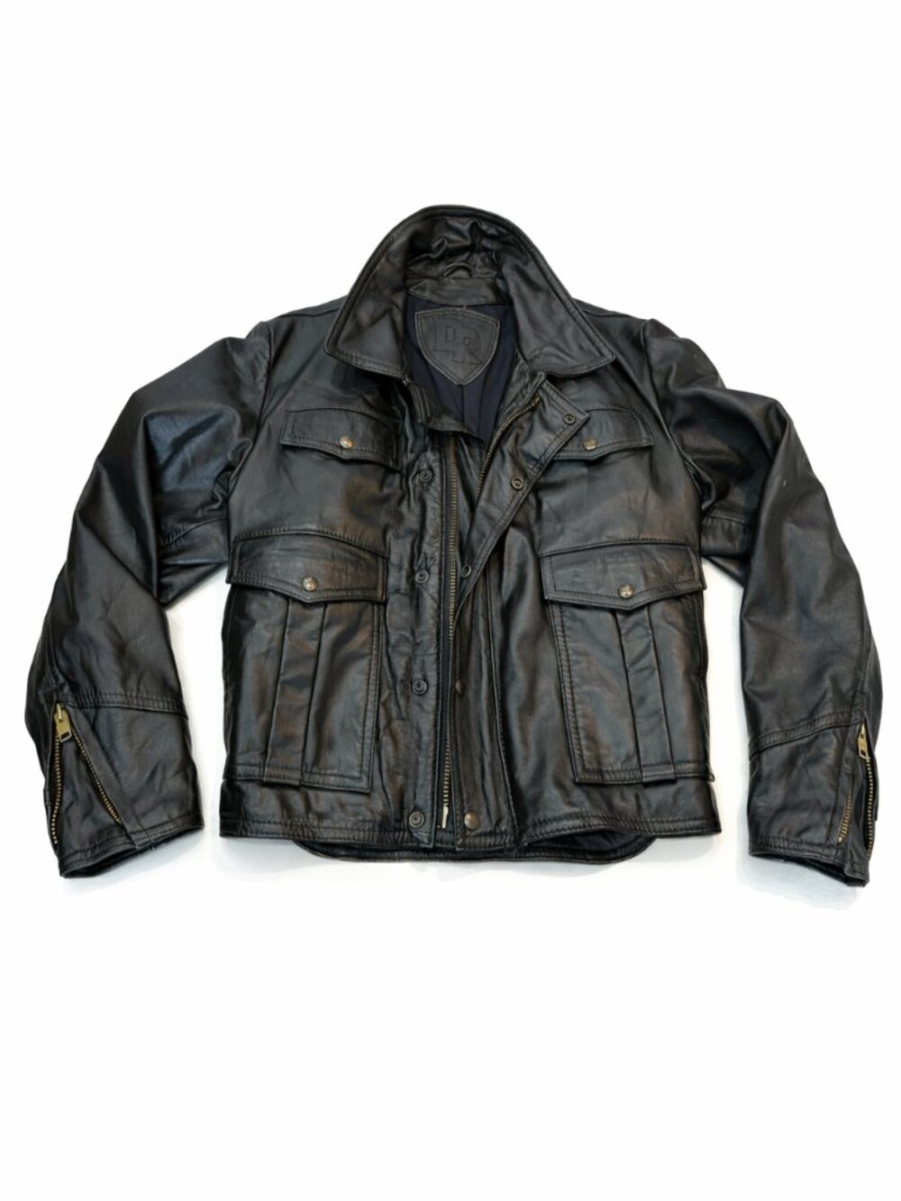 Vintage Heavyweight Leather Moto Jacket Men’s L Biker Café Racer Thick Hide YKK